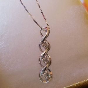 Jewelry - 10k white gold necklace with diamonds Jewelry - 10k white gold necklace with diamonds
